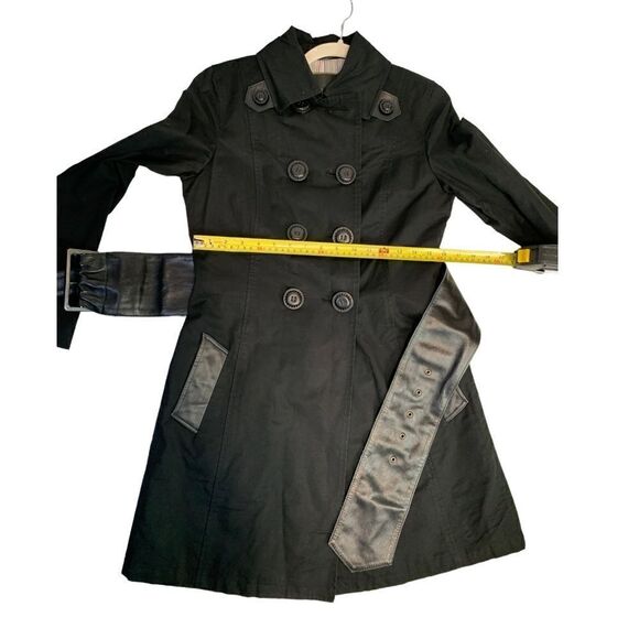 𝅺MACKAGE Leather Trimmed Back Pleated Trench - Picture 13 of 15